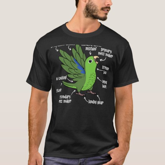 Parrot Anatomie I Green Parrotlet T-Shirt (Vorderseite)