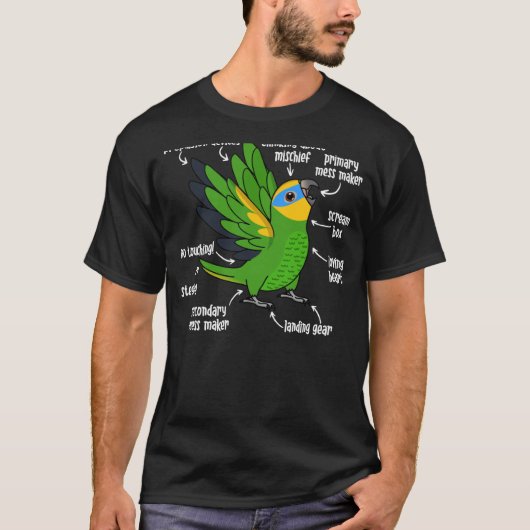 Parrot Anatomie I Orange Flügelgeflügel Amazon T-Shirt (Vorderseite)