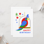 Parrot and Flowers Karte (Vorderseite/Rückseite Beispiel)