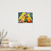 Parrot Animal Bird Art Deco Farbe Poster (Küche)