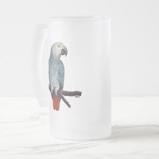 Parrot Art Ber Glass African Gray Tasse anpassen (Vorderseite Links)