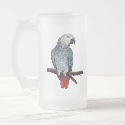 Parrot Art Ber Glass African Gray Tasse anpassen (Links)