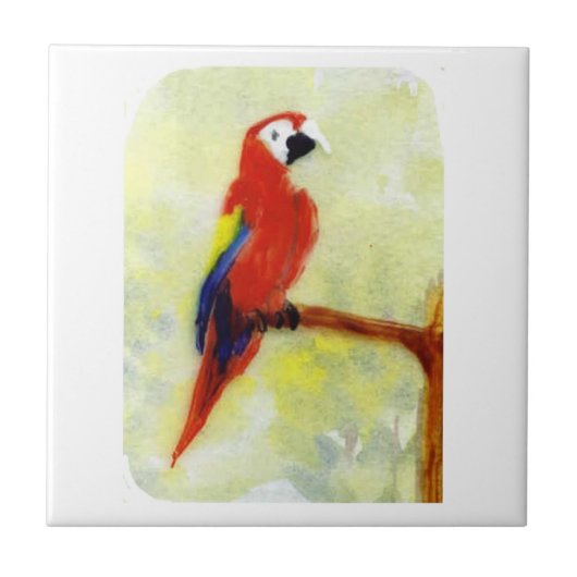 Parrot Art Colorful Macaw Fliese (Vorderseite)
