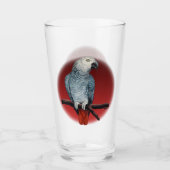 Parrot Art Glass African Gray Glass Personalize Glas (Vorderseite)