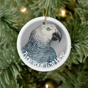 Parrot Art Ornament Custom African Gray Ornament