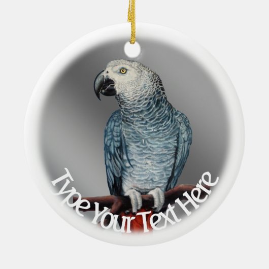 Parrot Art Ornament Custom African Gray Ornament (Hinten)
