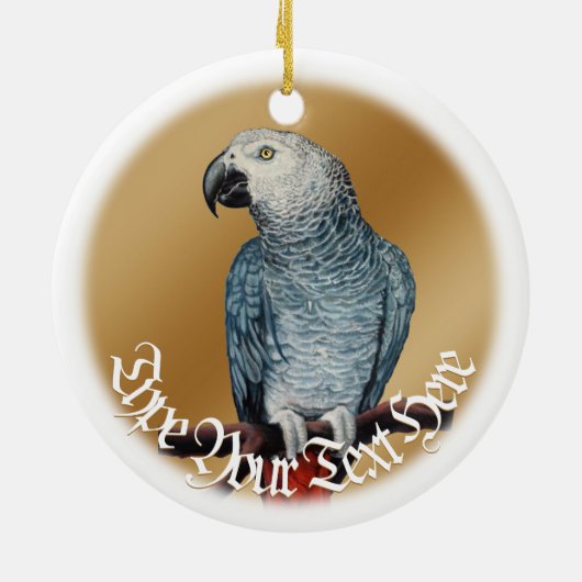 Parrot Art Ornaments Custom African Gray Ornament (Hinten)