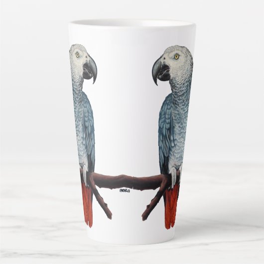Parrot Art Tasse Afrikanisches graues Kaffeekuchen (Vorderseite)