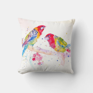 Parrot Art Wasserfarben Malerei Aqua Kissen
