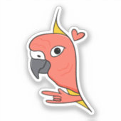 Parrot ASL I Liebe You - Deaf Culture Design Aufkleber (Vorderseite)