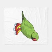 Parrot at Ice skating with Ice skates Fleecedecke (Vorderseite (Horizontal))