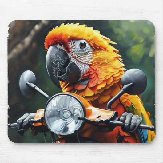 Parrot auf Motorrad-Mauspad Mousepad (Vorne)