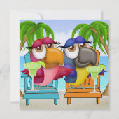 Parrot Beach Party Einladung - SRF (Vorderseite)