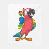 Parrot bei Musik mit Maracas Fleecedecke (Vorderseite)