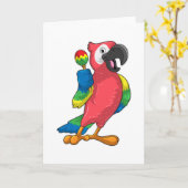 Parrot bei Musik mit Maracas Karte (Gelbe Blume)