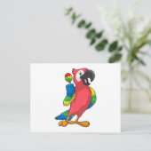 Parrot bei Musik mit Maracas Postkarte (Stehend Vorderseite)