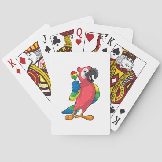 Parrot bei Musik mit Maracas Spielkarten (Rückseite)
