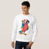 Parrot bei Musik mit Maracas Sweatshirt (Vorne ganz)