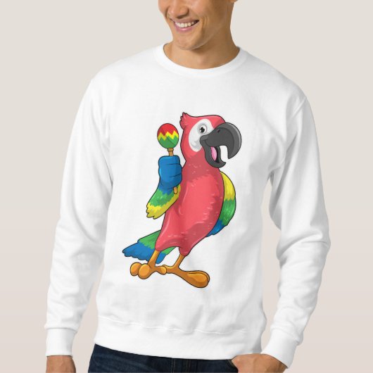 Parrot bei Musik mit Maracas Sweatshirt (Vorderseite)