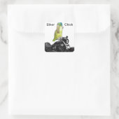 Parrot Biker Chick Quadratischer Aufkleber (Tasche)
