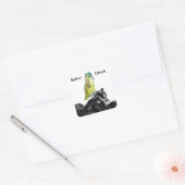 Parrot Biker Chick Quadratischer Aufkleber (Umschlag)