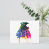 Parrot Bird Abstrakte Ölgemälde Postkarte (Stehend Vorderseite)
