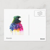 Parrot Bird Abstrakte Ölgemälde Postkarte (Rückseite)