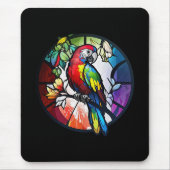 Parrot Bird Animal Portrait Gestaltete Glass Wildl Mousepad (Vorne)