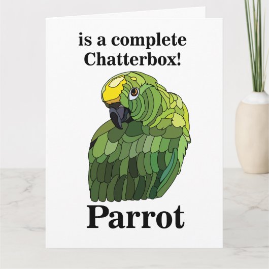 Parrot Bird Chatterbox Funny Birthday Karte (Vorderseite)