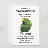 Parrot Bird Chatterbox Funny Tropical Party Einladung (Vorderseite)