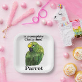 Parrot Bird Chatterbox Funny Tropical Party Pappteller (Party)