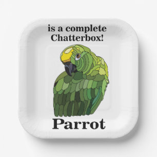 Parrot Bird Chatterbox Funny Tropical Party Pappteller