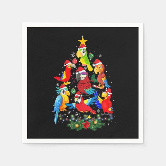 Parrot Bird Christmas Tree Ornament Funny Gifts Xm Serviette (Vorderseite)