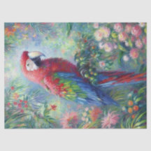 Parrot Bird Jungle Floral Impressionismus Decoupag