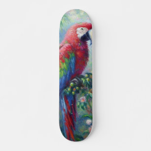 Parrot Bird Jungle Floral Impressionismus Malerei Skateboard