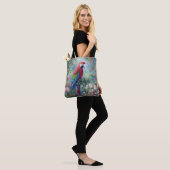 Parrot Bird Jungle Floral Impressionismus Malerei Tasche (Am Model)