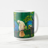 Parrot Bird Lovers Jungle Tropical Themed XL Tasse (VorderseiteRechts)