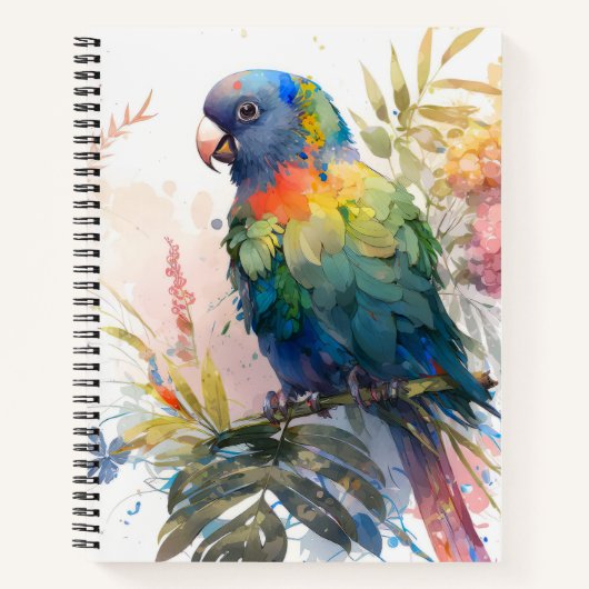 Parrot Bird Portrait Animal Painting Wildlife Free Notizblock (Vorderseite)