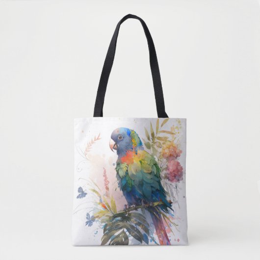Parrot Bird Portrait Animal Painting Wildlife Free Tasche (Vorderseite)