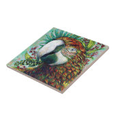 Parrot Bird Tropical Floral Green Art Keramik Tile Fliese (Seite)
