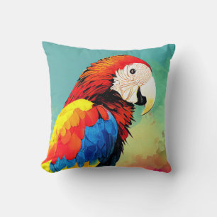 Parrot Bird Wild Nature Animal Color Art Malerei Kissen