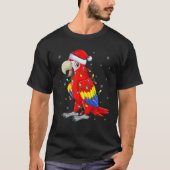 Parrot Bird Xmas Lighting Weihnachtsmannmütze Parr T-Shirt (Vorderseite)