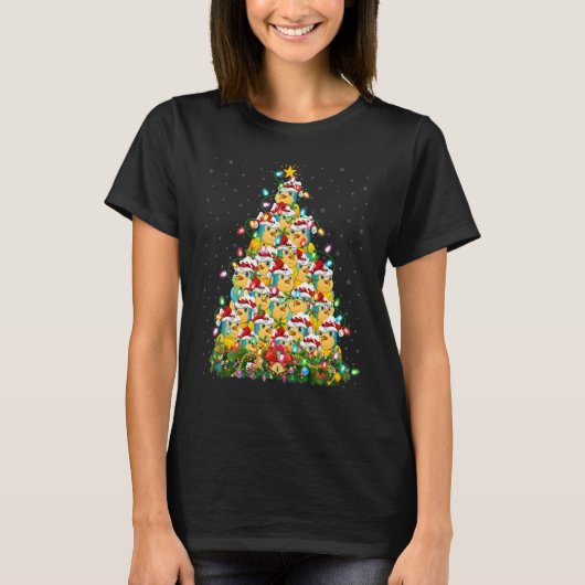 Parrot Bird Xmas Lights Santa Parrot Christmas Tor T-Shirt (Vorderseite)
