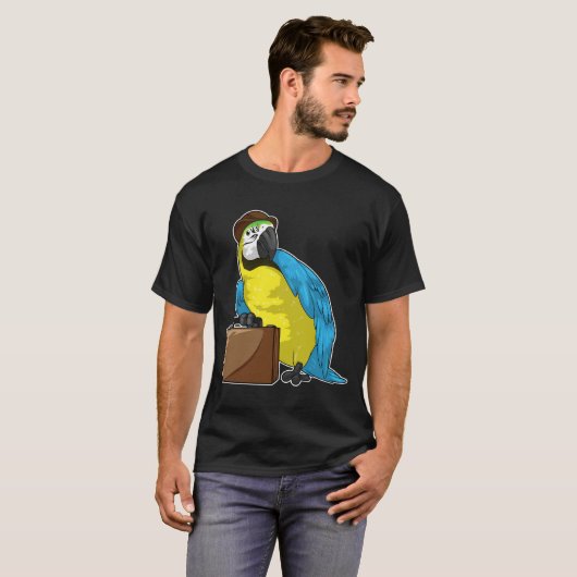 Parrot Businessman Briefcase T-Shirt (Vorne ganz)