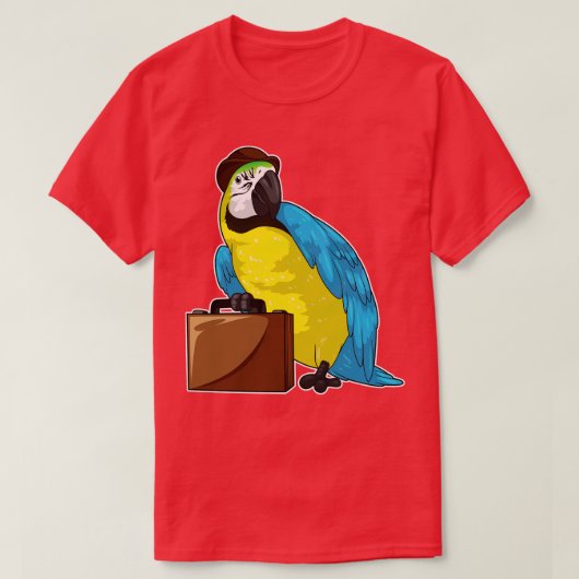 Parrot Businessman Briefcase T-Shirt (Design vorne)