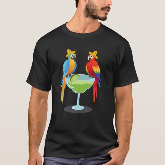 Parrot Cinco De Mayo Funny Drinking Tequila Mexica T-Shirt (Vorderseite)