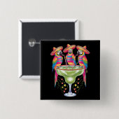 Parrot Cinco De Mayo Funny Drinks Mexican Fiesta Button (Vorne & Hinten)