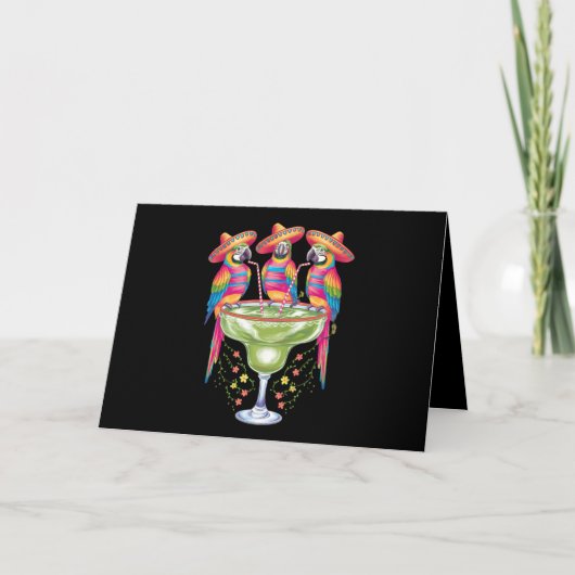 Parrot Cinco De Mayo Funny Drinks Mexican Fiesta Dankeskarte (Vorderseite)