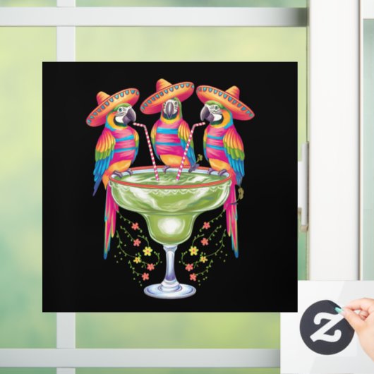 Parrot Cinco De Mayo Funny Drinks Mexican Fiesta Fensteraufkleber (Zuhause)