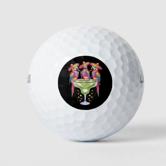 Parrot Cinco De Mayo Funny Drinks Mexican Fiesta Golfball (Vorderseite)